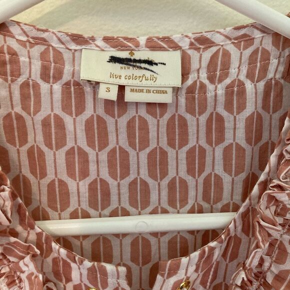 Kate Spade ruffle bib tie shell blouse, NWOT size small - Picture 10 of 11